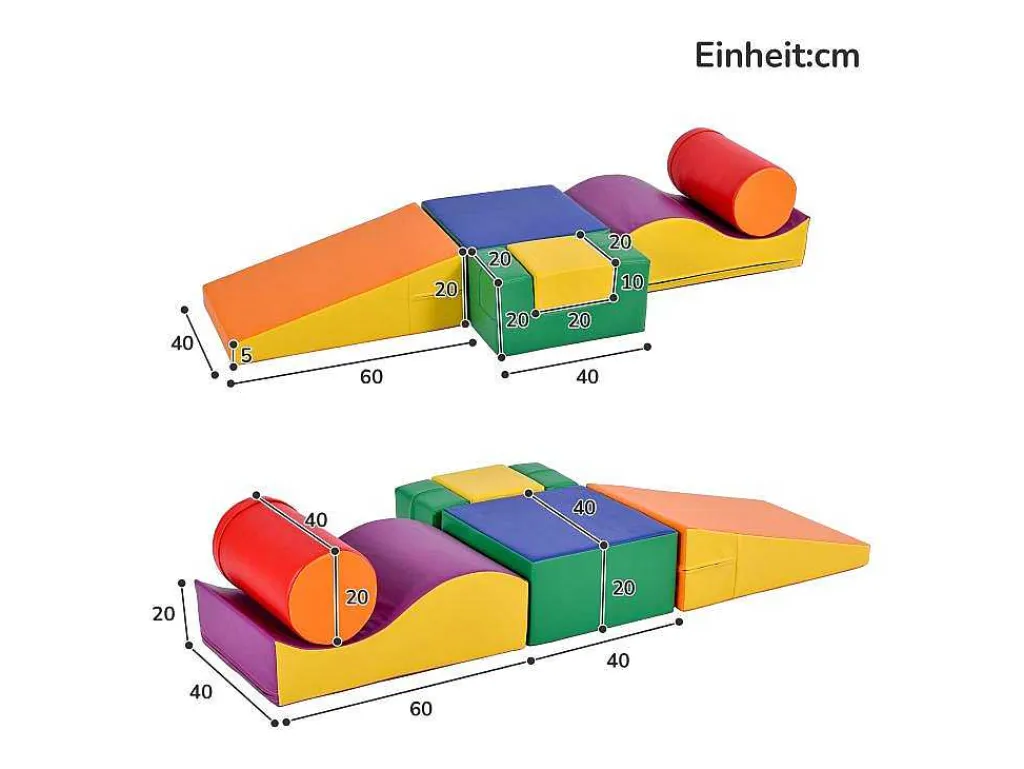 6 Bouwstenen Voor Kinderen Of Baby'S - Trappen En Glijbaan - Klimspeelgoed - Pu + Epe - Gratis Combinatie-Vente-unique Hot