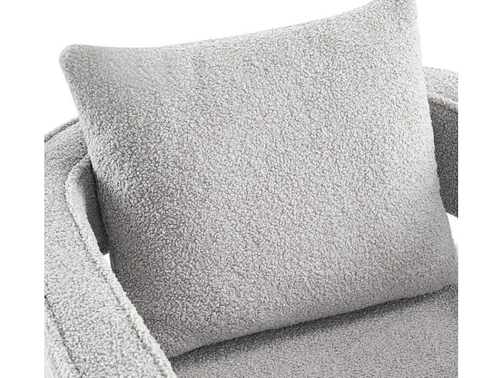 360° Draaibare Fauteuil In Grijze Badstof Met Kussen-Vente-unique Sale