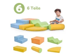 6 Gigantische Bouwstenen Voor Hardlopen En Klimmen, Grote Bouwstenen Voor Kinderen. Trappen En Glijbaan Voor Kinderen - Speelgoed Om Te Klimmen, Glijden En Kruipen. Voor Kleuters En Baby'S, Zachte, Kleurrijke Bouwstenen.-Vente-unique Hot