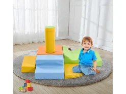 6 Gigantische Bouwstenen Voor Hardlopen En Klimmen, Grote Bouwstenen Voor Kinderen. Trappen En Glijbaan Voor Kinderen - Speelgoed Om Te Klimmen, Glijden En Kruipen. Voor Kleuters En Baby'S, Zachte, Kleurrijke Bouwstenen.-Vente-unique Hot
