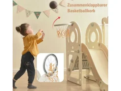 3 In 1 Glijbaan - Met Trap, Basketbalring - Autovorm - Roze-ModernLuxe