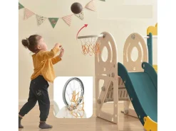 3 In 1 Glijbaan - Met Trap, Basketbalring - Autovorm - Groen-ModernLuxe Hot