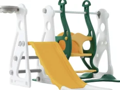 4 In 1 Glijbaan - Met Trap, Schommel, Basketbalring - Groen-ModernLuxe Sale