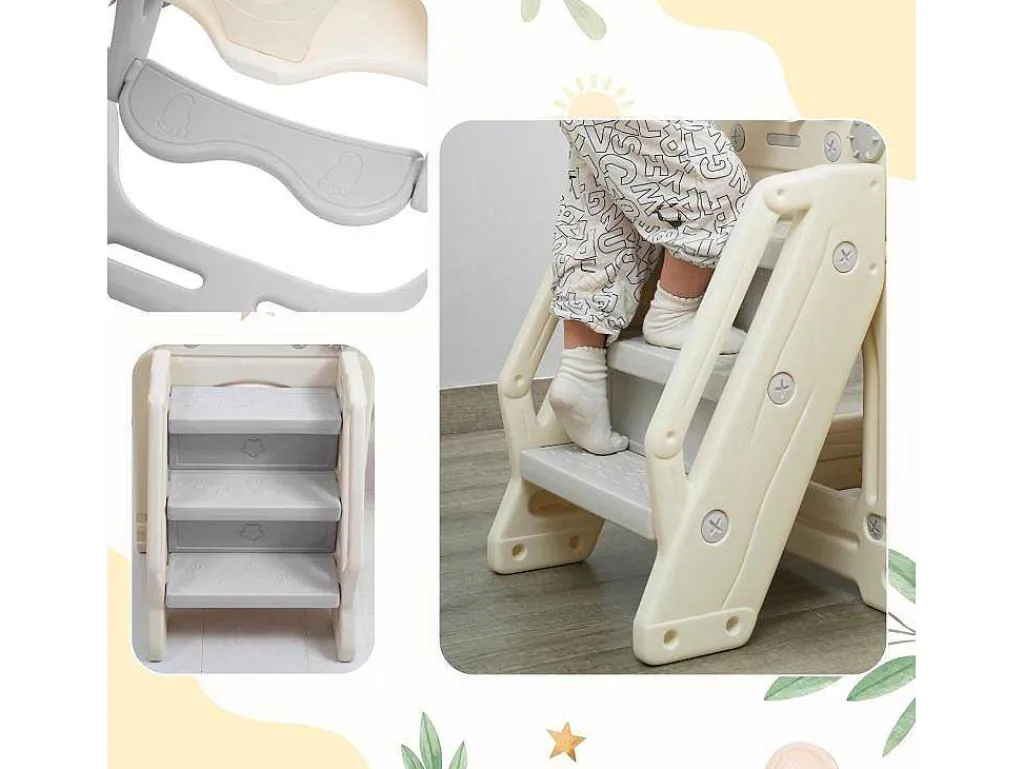 5 In 1 Glijbaan - Met Trap, Schommel, Opbergruimte, Basketbalring - Lichtgrijs-ModernLuxe New