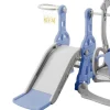 4 In 1 Glijbaan - Met Trap, Schommel, Basketbalring - Blauw-ModernLuxe Outlet