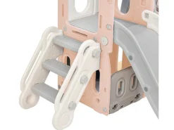 5 In 1 Glijbaan - Met Trap, Schommel, Opbergruimte, Basketbalring - Roze-ModernLuxe Clearance