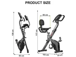 3 In 1 Opvouwbare Hometrainer, Magnetische X-Bike Ligfiets Fitness Bike Met 8-Level Verstelbare Weerstand Voor Home Gym Workout-Vente-unique Best