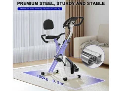 3 In 1 Opvouwbare Hometrainer, Magnetische X-Bike Ligfiets Fitness Bike Met 8-Level Verstelbare Weerstand Voor Home Gym Workout-Vente-unique Best