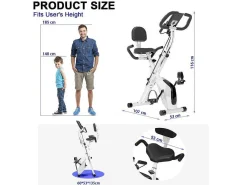 3 In 1 Opvouwbare Hometrainer, Magnetische X-Bike Ligfiets Fitness Bike Met 8-Level Verstelbare Weerstand Voor Home Gym Workout-Vente-unique Best