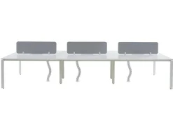 6 Persoons Bureau Bank - Wit - L140 Cm - Met Tussenschotten - Downtown-Workēa Discount