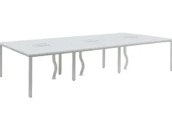 6 Persoons Bureau Bank - Wit - L120 Cm - Downtown-Workēa Best