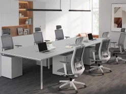 6 Persoons Bureau Bank - Wit - L120 Cm - Downtown-Workēa Best