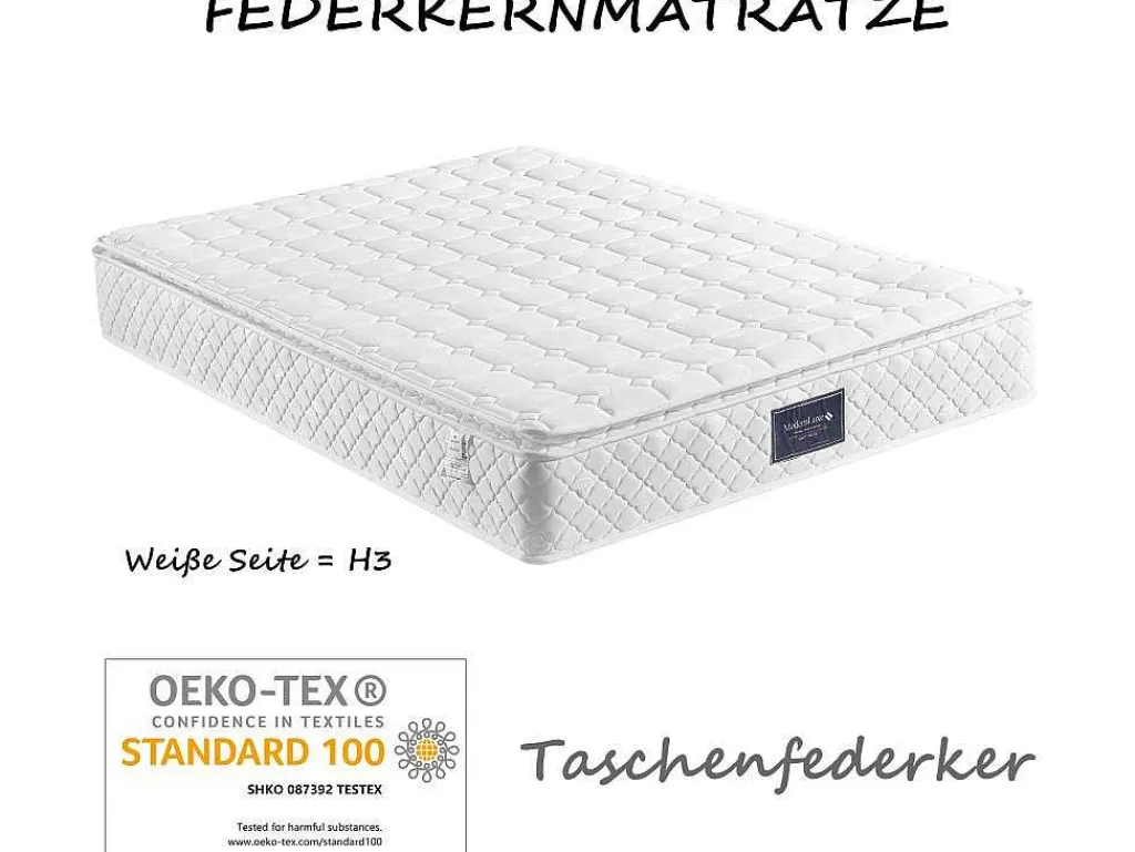 140 X 200 Cm Matras Met 7-Zone Pocketveren En Hr-Foam, 25 Cm Dik - Merax-Vente-unique Outlet