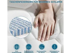 140 X 200 Cm Matras Met 7-Zone Pocketveren En Hr-Foam, 25 Cm Dik - Merax-Vente-unique Outlet