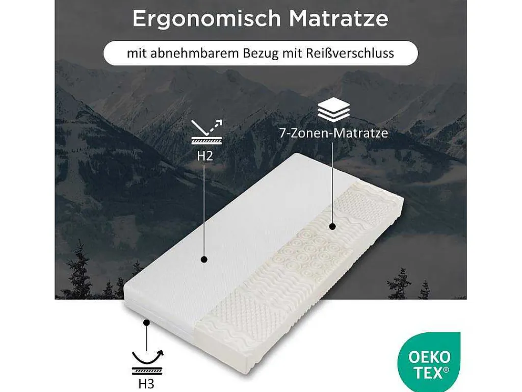 90 X 200 Cm Schuimmatras 7 Comfortzones Dikte 20Cm - Merax-Vente-unique