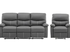 3+1 Zitbank In Grijze Kunstleer - Canby-Vente-unique Hot