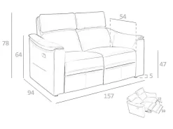 2 Zits Leren Relaxbank 6165-Angel Cerda Discount