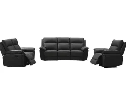 3+2 Zits Relaxbank En -Fauteuil Van Buffelleer Pakita - Zwart-Vente-unique Best