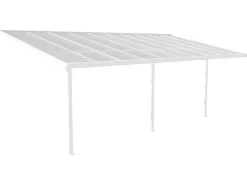 Aanleunende Carport In Aluminium 18,8 M - Wit - Alvaro-EXPERTLAND New