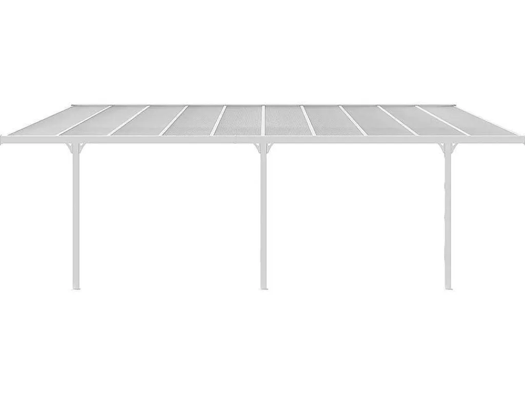 Aanleunende Carport In Aluminium 18,8 M - Wit - Alvaro-EXPERTLAND New