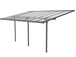 Aanleunende Pergola In Aluminium 15,1M Antraciet Alvaro - L497Xd305Xh240/285 Cm-EXPERTLAND Discount
