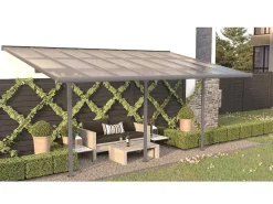 Aanleunende Pergola In Aluminium 15,1M Antraciet Alvaro - L497Xd305Xh240/285 Cm-EXPERTLAND Discount