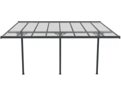 Aanleunende Pergola In Aluminium 15,1M Antraciet Alvaro - L497Xd305Xh240/285 Cm-EXPERTLAND Discount