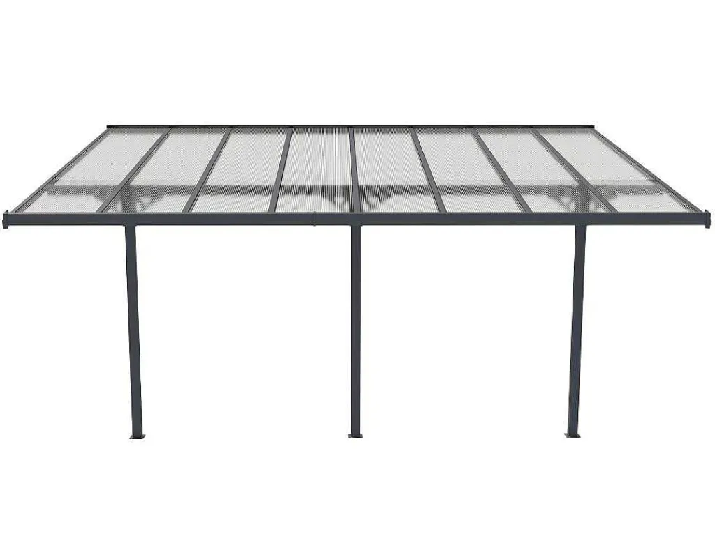 Aanleunende Pergola In Aluminium 15,1M Antraciet Alvaro - L497Xd305Xh240/285 Cm-EXPERTLAND Discount