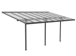 Aanleunende Pergola In Aluminium 15,1M Antraciet Alvaro - L497Xd305Xh240/285 Cm-EXPERTLAND Discount