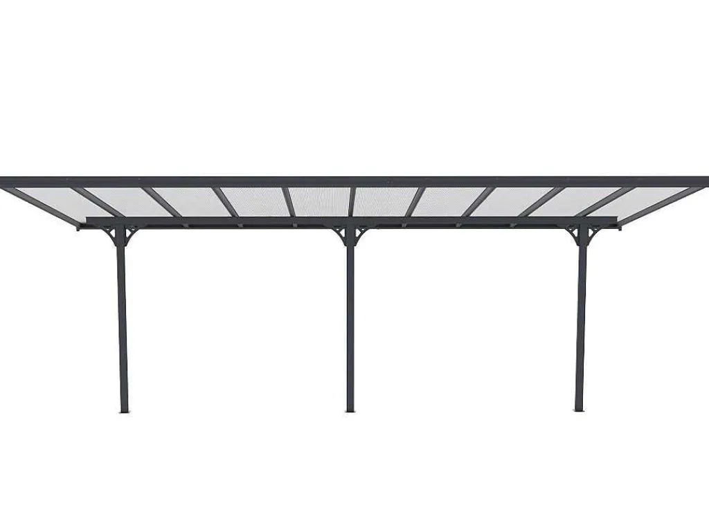 Aanleunende Pergola In Aluminium 18,8M Antraciet Alvaro - L618Xd305Xh240/285 Cm-EXPERTLAND Outlet