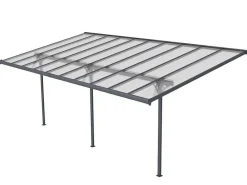 Aanleunende Pergola In Aluminium 18,8M Antraciet Alvaro - L618Xd305Xh240/285 Cm-EXPERTLAND Outlet