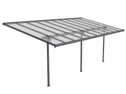 Aanleunende Pergola In Aluminium 18,8M Antraciet Alvaro - L618Xd305Xh240/285 Cm-EXPERTLAND Outlet