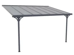 Aanleunende Pergola In Aluminium 13,2M Antraciet Alvaro - L436Xd305Xh240/285 Cm-EXPERTLAND Clearance