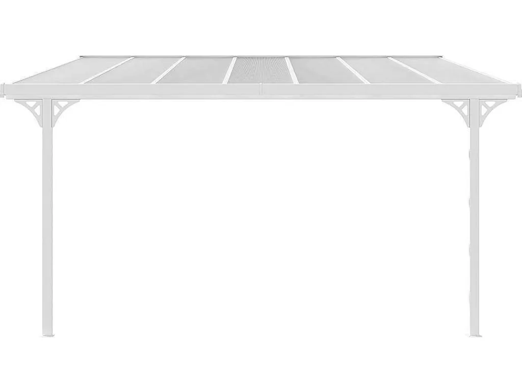 Aanleunende Pergola In Aluminium 13,2 M - Wit - Alvaro-EXPERTLAND