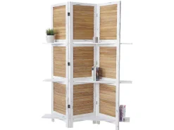 Aberdeen Scherm Met Planken, Wit/Bruin-Vente-unique Clearance