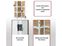 Aberdeen Scherm Met Planken, Wit/Bruin-Vente-unique Clearance