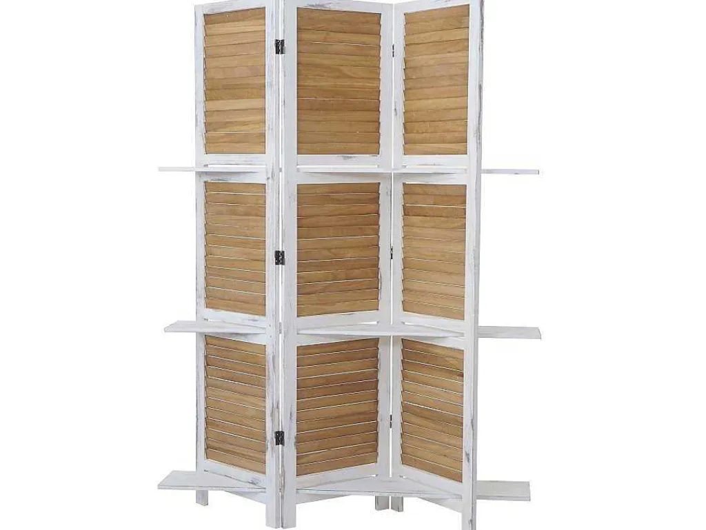 Aberdeen Scherm Met Planken, Wit/Bruin-Vente-unique Clearance