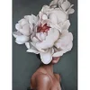 Afdrukken Op Canvas Vrouw En Bloemen 02, Roze, Wit, Blauw, 50X3X70 Cm,-EPIKASA Best