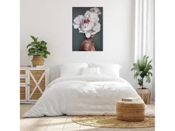 Afdrukken Op Canvas Vrouw En Bloemen 02, Roze, Wit, Blauw, 50X3X70 Cm,-EPIKASA Best