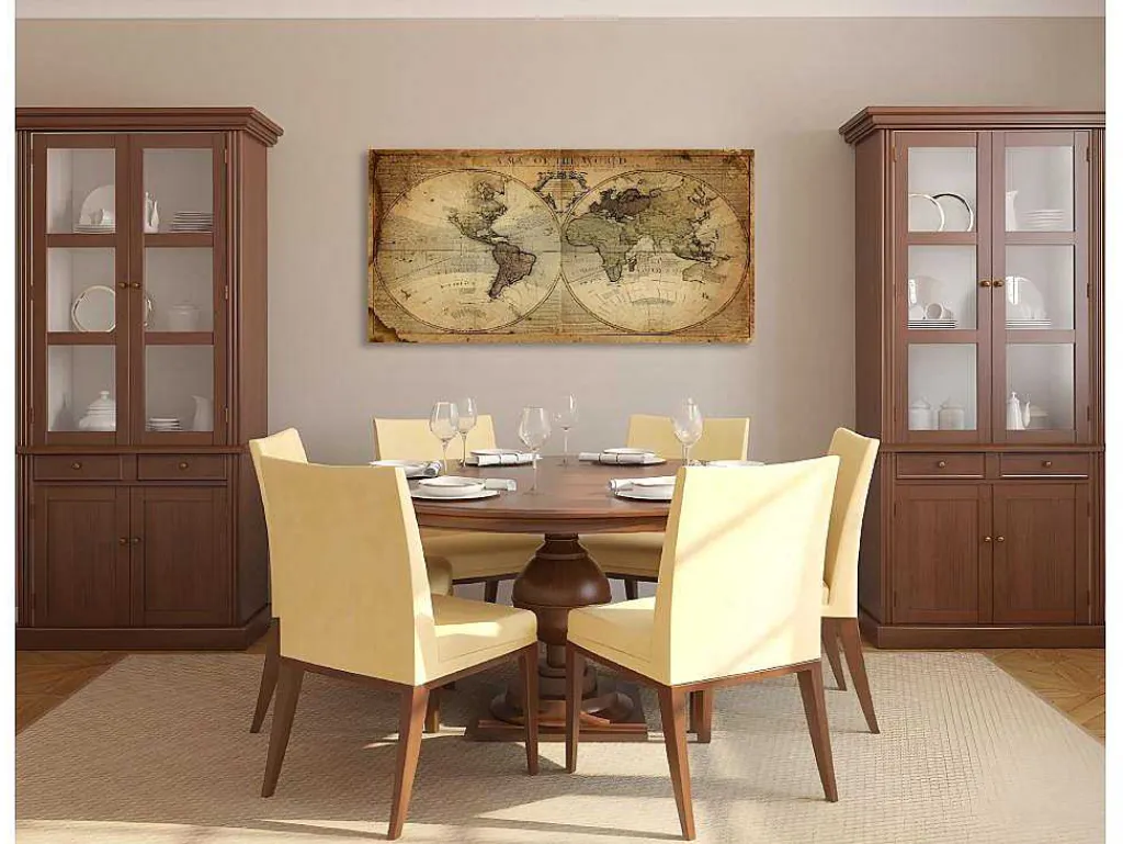 Afdrukken Op Canvas Wereldkaart 1, Veelkleurig, 120X4X60 Cm,-EPIKASA Best