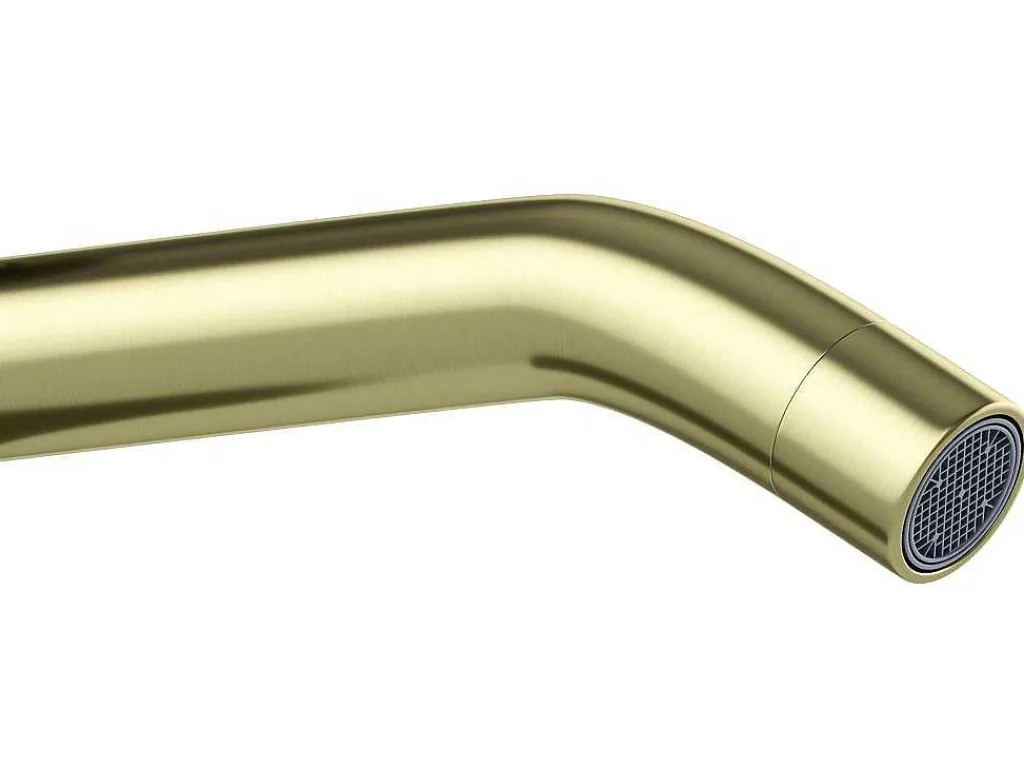 Afgeronde Mechanische Mengkraan - Goud Met Satijnglans - Adour-Shower & Design Clearance