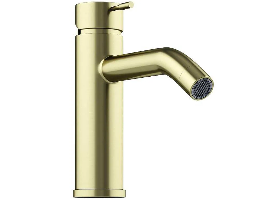 Afgeronde Mechanische Mengkraan - Goud Met Satijnglans - Adour-Shower & Design Clearance