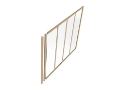 Afsluitlat Voor Glazen Binnenraam In Aluminium Met Poedercoating - H130 Cm - Lichte Houtlook - Bayview-Vente-unique
