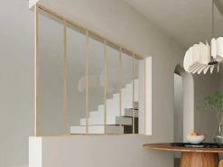 Afsluitlat Voor Glazen Binnenraam In Aluminium Met Poedercoating - H130 Cm - Lichte Houtlook - Bayview-Vente-unique