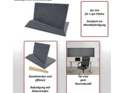 Akoestisch Wandpaneel Mcw-L52 (Set Van 6), Blauw-Vente-unique Discount