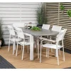 Albany Tuinmeubelset Tafel 90X152/210Cm En 6 Stoel Santorini Wit, Grijs, Cremekleur.-Vente-unique Best