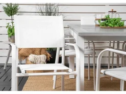 Albany Tuinmeubelset Tafel 90X152/210Cm En 6 Stoel Santorini Wit, Grijs, Cremekleur.-Vente-unique Best