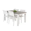 Albany Tuinmeubelset Tafel 90X152/210Cm En 4 Stoel Santorini Wit, Grijs, Cremekleur.-Vente-unique Clearance