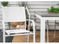 Albany Tuinmeubelset Tafel 90X152/210Cm En 4 Stoel Santorini Wit, Grijs, Cremekleur.-Vente-unique Clearance