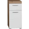 Amandamandobea Badkamerkast 1 Lade, 2 Deuren Eiken Decor, Wit Hoogglans.-Trendteam Hot